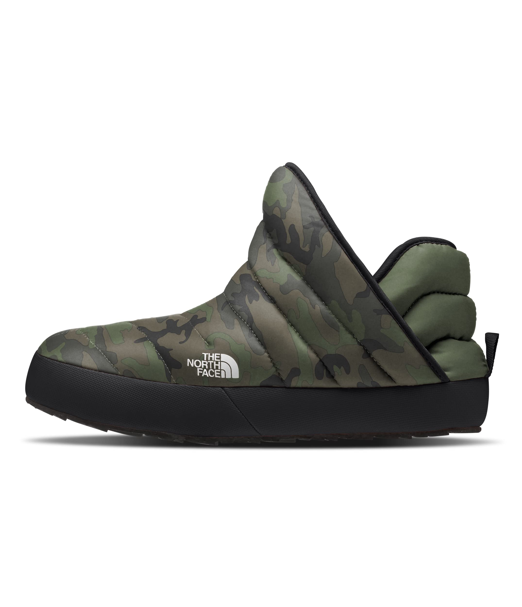 The North Face Men's Thermoball Traction Winter Bootie | Insulated & Water Repellent, Rubber Outsole, Thyme Brushwood Camo Print/TNF Black, 13 Image