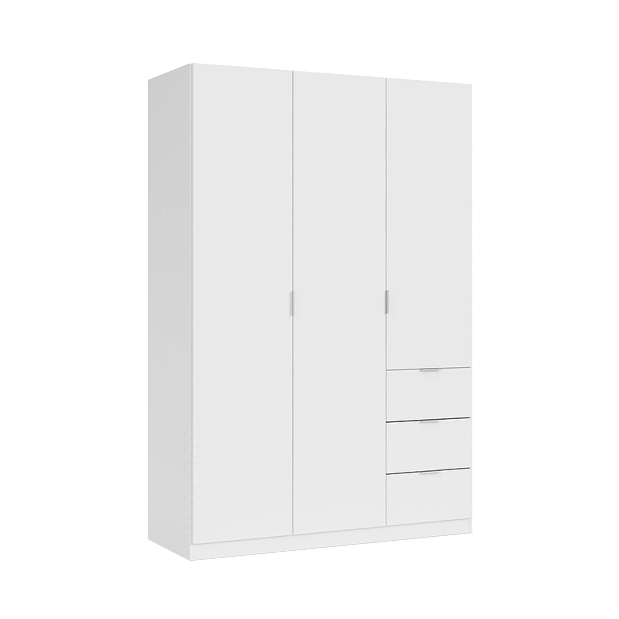 Armario-Ropero-de-3-Puertas-y-3-Cajones-Armario-Dormitorio-Acabado-en-Color-Blanco-Medidas-135-cm-Ancho-x-200-cm