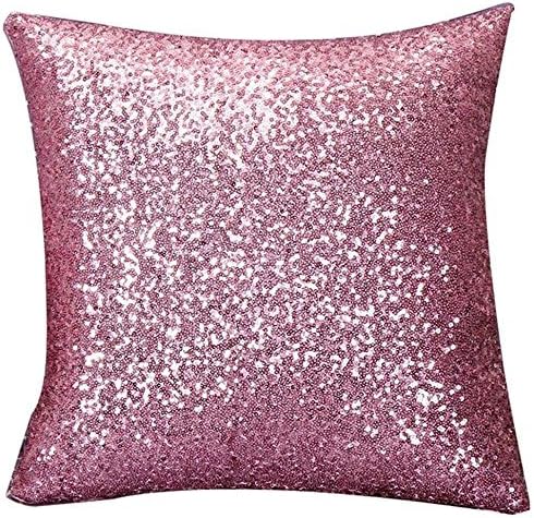 Cushion Glitter Sequins Pillow Case Cafe Home Cushion Cover (pink)