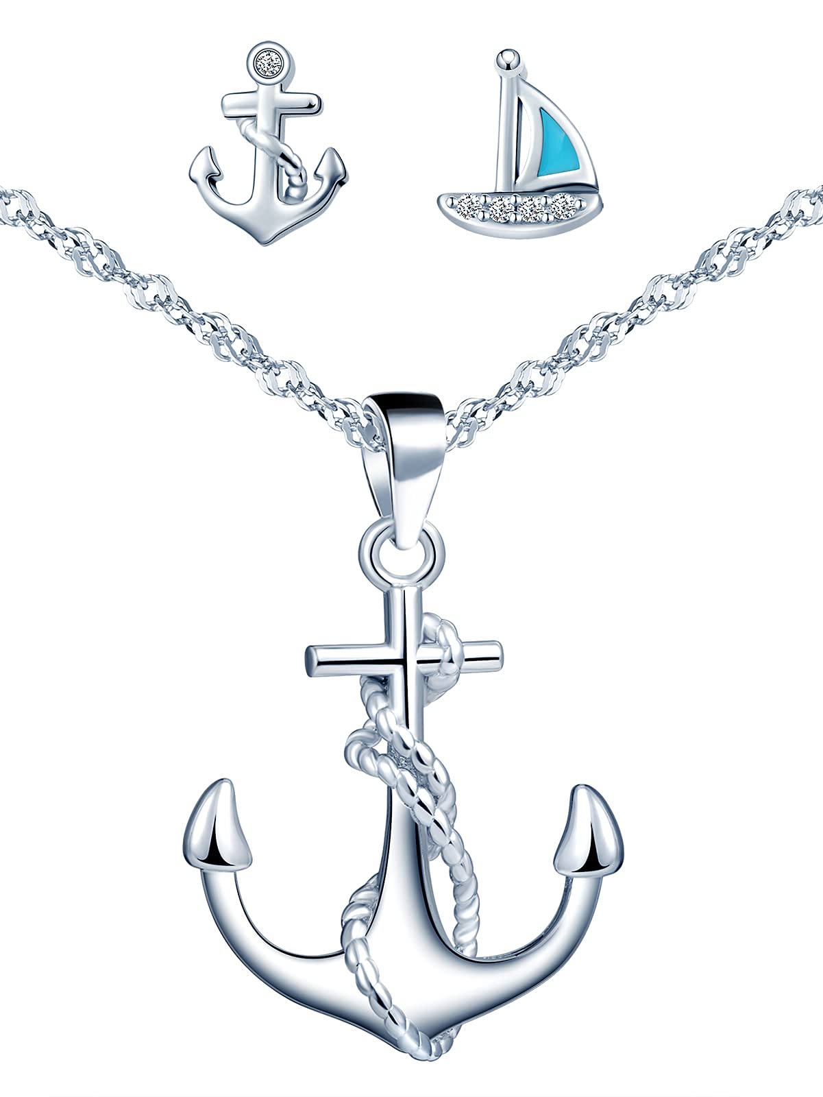 Yumilok Anchor Necklace & Earring Sets for Women Trendy Jewelry Set for Women