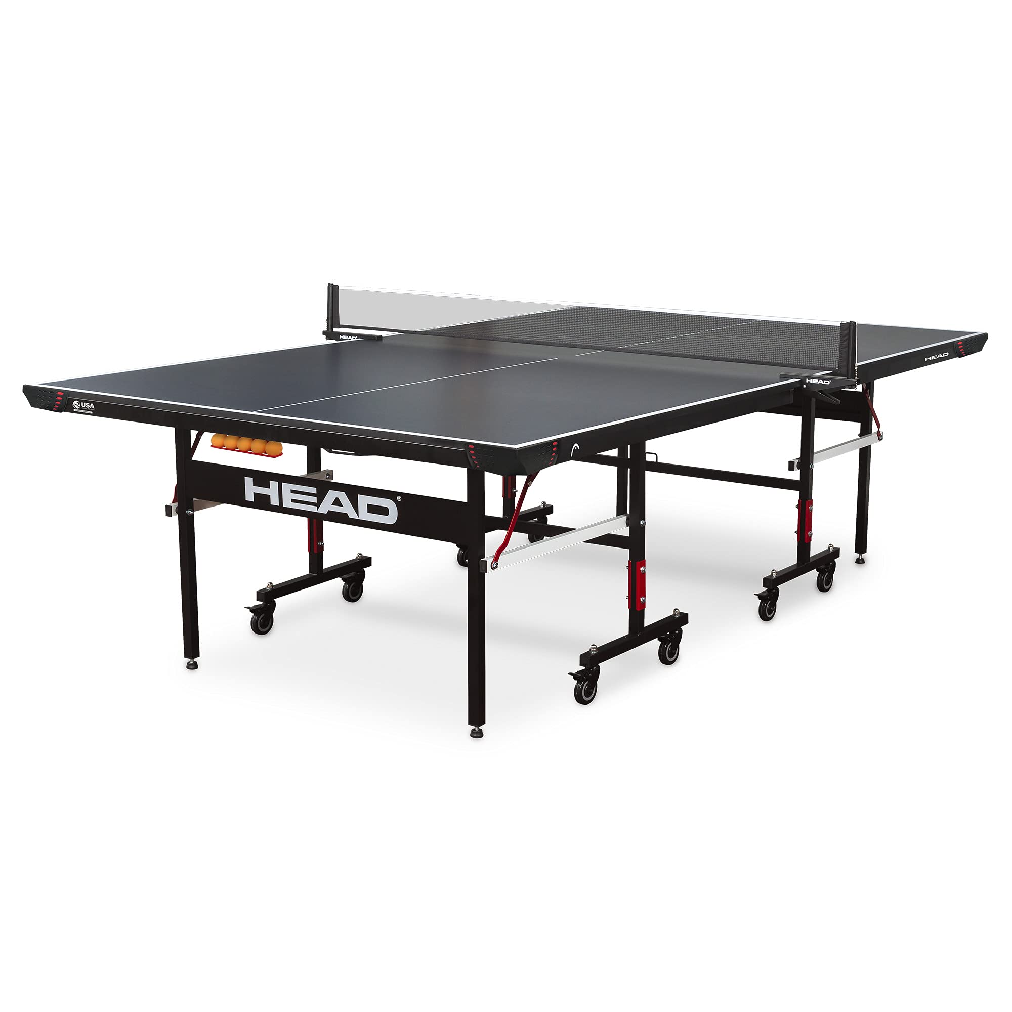 Photo 1 of HEAD Summit USA Indoor Table Tennis Table, Competition Grade Net, 10 Minute Easy Set Up – Ping Pong Table with Playback Mode