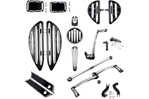 ASTRA DEPOT Set Floorboards Brake Arm Lever Pedal Shift Linkage Heel Toe Shifter Peg Fuel Door Dash Ignition Switch Master Cylinder Saddlebag Cover Latch Lift Compatible for 14-16 Harley Touring FLH FLT