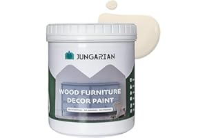 Jungarian Furniture Paint 32oz - Water-based & Low Odor No Sanding All-in-One - Matte Finish Indoor Outdoor Wood Paint for Cabinets, Doors, Tables and Dressers, Cream