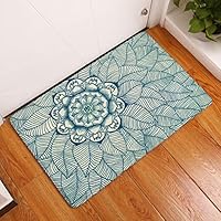 Nunubee Bohemian Mandala Flower Flannel Non Slip Entrance Rug Doormats Soft Carpets Rugs Patio Kitchen Home Indoor Outdoor Bedroom Carpet 16x24 Inch / 40x60 cm - No.6