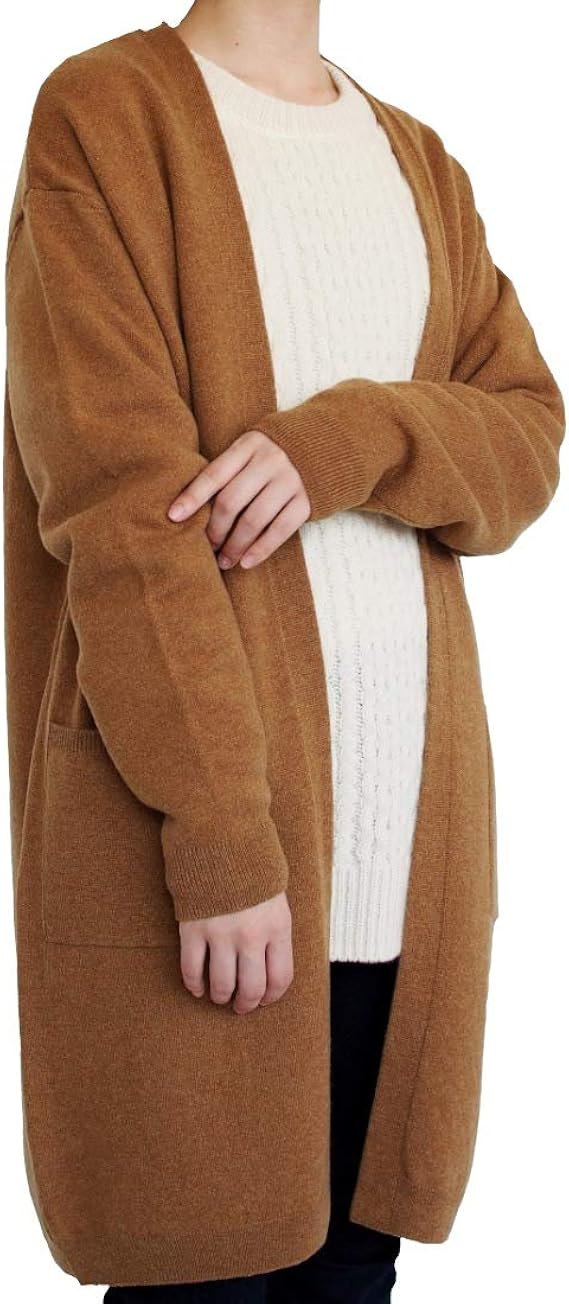 Amazon Prodigal プロディガル カシミヤ 100 ロング カーディガン レディース フリーサイズ キャメル カーディガン ボレロ 通販