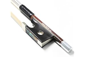 Golden Diamond Carbon Fiber Violin Bow 4/4 Size VINGOBOW 140V Master Level Parisian Eyes Ebony Frog Well Balanced Sweet Sound Quality Premium Natural Horse Hair Full 4 4 for Professional Player
