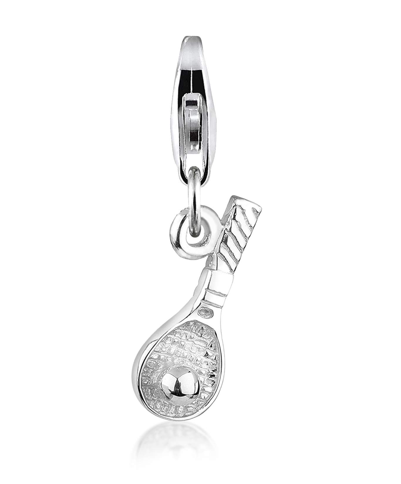 Nenalina Charm Tennis Racket Pendant, for All Brands of Charm Bracelets and Necklaces, Made of 925 Sterling Silver, 713129-000