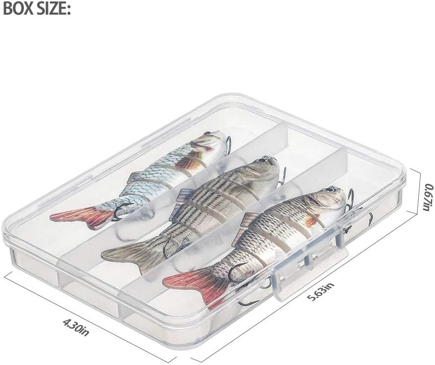 HXC Fishing Lures 3D Fishing Baits Multi-Jointed Fishing Lure Pike Lures Set Sinking Bionic Swimbait Sea Fishing Tackle Roach Lure Life-Like Artificial Baits (6 Segments 3PCS) : Sports & Outdoors