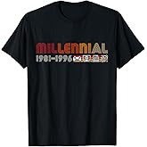 Millennial T-Shirt: Black, Small, Unisex-Adults, Short Sleeve, Classic Fit, Cotton Blend, Modern, Travel, Millennial, Gamer, 