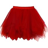 Wikoan Women's Tutu Skirts 50s Vintage Tulle Skirt Petticoat Ballet Skirt for Halloween Cosplay Dance Costume S-3XL