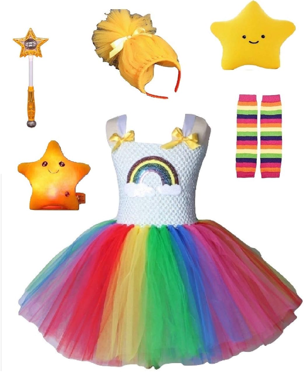 Rainbow Bright Costume Tutu Dress/Accessories from Chunks of Charm