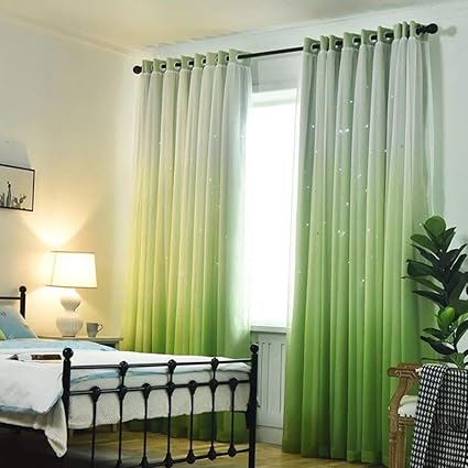 Buy Norbi Gradient Sheer Double Curtains Draperies High Shading