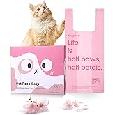 125 Count Cat Poop Bags Cherry Blossom Scented with Handles, Disposable Litter Bags for Pet Poop, Dog Kitty Waste Bags Extra-