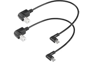 SinLoon 2 Pack USB C Printer Cable Right Angled USB B to Type C Cord 11.8inch USB B Male to USB C Male for Printer,MIDI Contr
