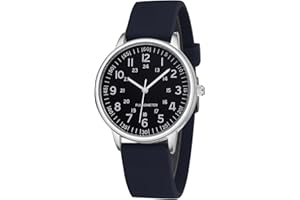 IBSO Women Watch for Nurse Easy to Read Dial Wristwatches Silicone Band Watches Second Hand and 24 Hour Nurse Watches