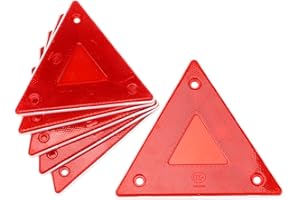 Kcgani 6 Pcs Red Safety Reflector Warning Sign, 6"x6" Slow Moving Vehicle Triangle Sign, Safety Triangles Dot Approved Road Outdoor Use for Outdoor Truck, Car, Golf Cart