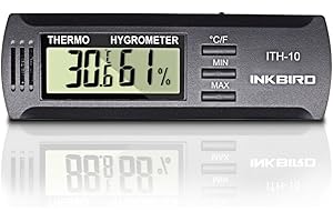 Inkbird ITH-10 Digital Thermometer and Hygrometer Temperature Humidity Monitor for Aging Box Guitar Ukulele