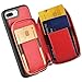 iPhone 8 Plus/7 Plus Wallet Case - 5.5 inch, Credit Card Holder Slot, Zipper Wallet Pocket Purse, Protective Cover - Red