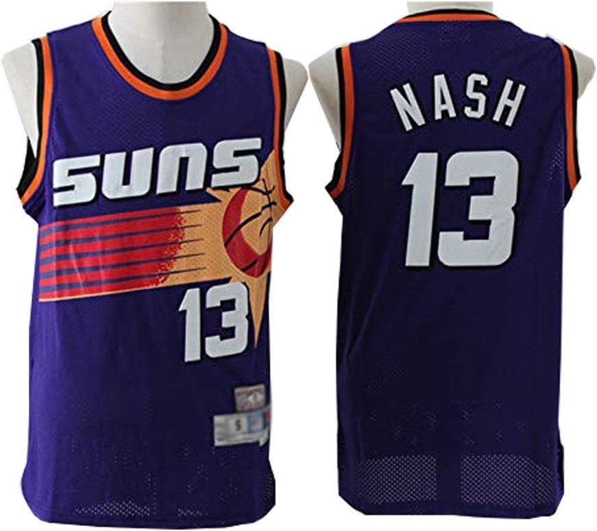 LLZYL Men's Jersey - Suns 13# Steve Nash Men's and Women's Basketball Wear Retro Cool Breathable Fabric Jersey