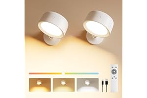 FULEN Wall Light, Led Wall Lights 18 Colors, 4 Brightness Levels, 8000mAh Rechargeable Battery,Touch and Remote Control, 360 