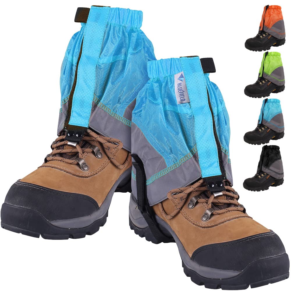 Tyuodna Waterproof Low Ankle Gaiters for Hiking, Breathable Snow Boot Gaiters with Storage Bag for Walking, Prevent Sand Protective Low Gaiters Ankle Walking Gaiters for Men & Women (Blue)