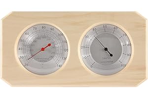 Dyna-Living 2 in 1 Sauna Wooden Sauna Hygrothermograph Indoor Fahrenheit Thermometer and Hygrometer for Hotel or Sauna Room