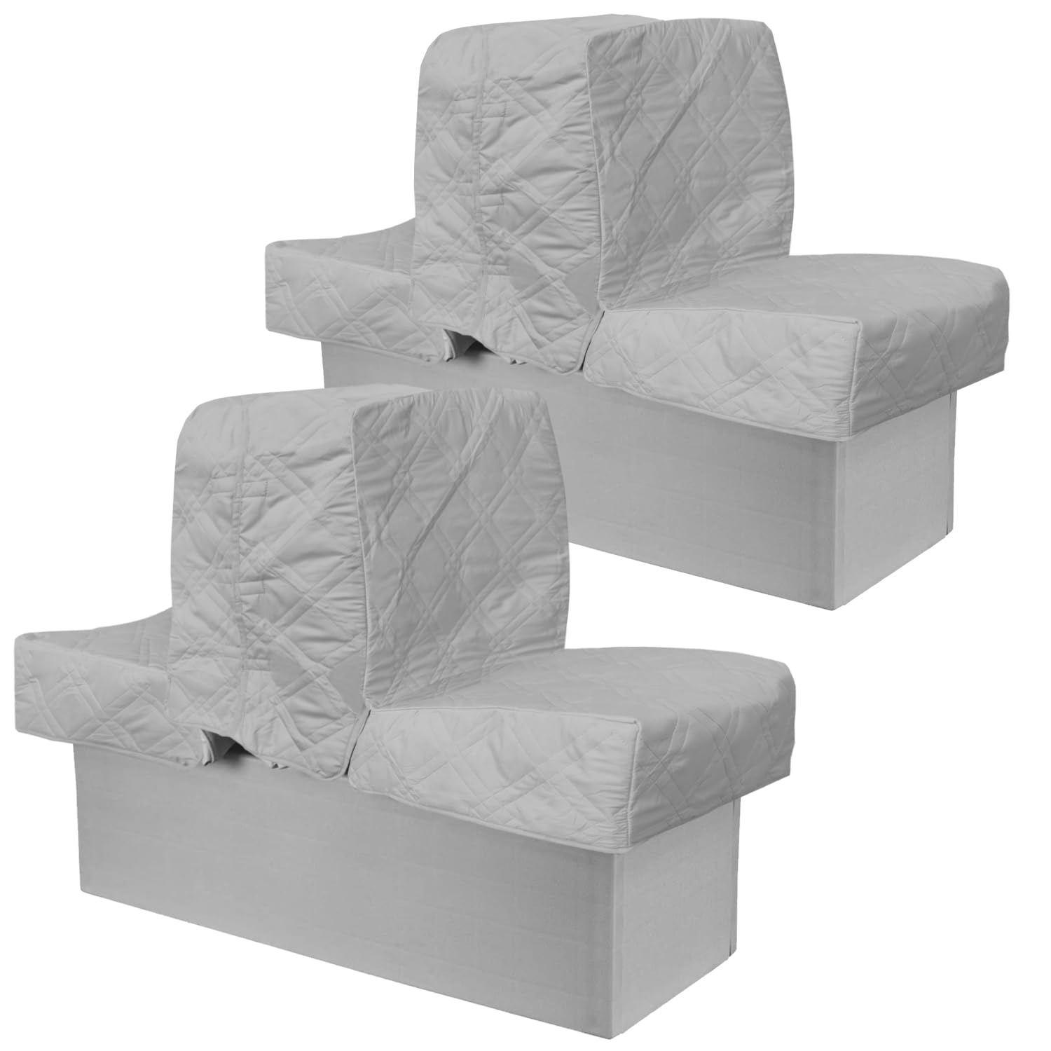 Photo 1 of CC LOT Back to Back Boat Seat Covers, Replacement Lounge Seat Covers, Soft Microfiber Fabric, 100% Waterproof for Damaged Seats (2 Sets Light Gray)