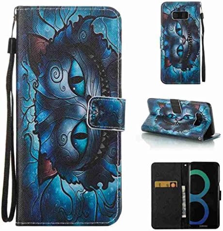 For Samsung Galaxy S8 Plus Case [with Free Screen Protector], Metatze Premium PU Leather Wallet Case Stand Book Type Style Cover For Samsung Galaxy S8 Plus(Big blue cat)