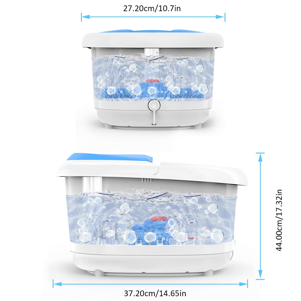 Foot Spa/Bath Massager with Bubbles and Lights, Arealer Foot Bath Massager with Automatic Massaging Rollers, Relieve Foot Pressure with 6 in 1 Function: Beauty