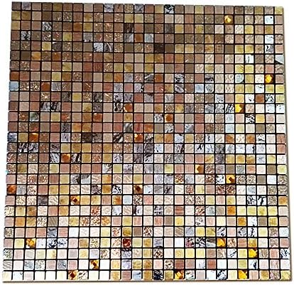 Metal 3D Mosaic Wall Sticker Aluminum Composite Panel Wallpaper 11.8" x 11.8" Thick Wall Tile Mural Home Shop Wall Decoration (Color F)
