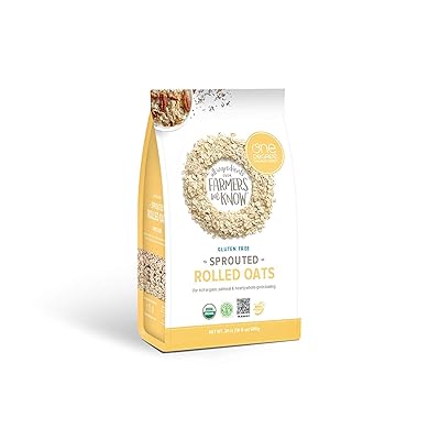 One Degree Organic Foods Sprouted Oats, USDA Organic, Non-GMO Gluten Free Oatmeal (Rolled Oats, 4 Pack)