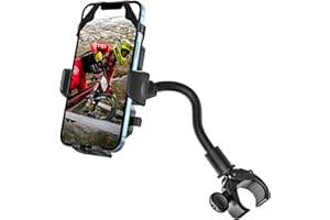 woleyi Gooseneck Bike Phone Holder, Motorcycle Phone Mount - Bicycle Handlebar Cell Phone Clip for Electric Scooter, Dirt Mountain Cycling for iPhone 14 Pro Max 13 12, Galaxy S10,More 4-7" Smartphones