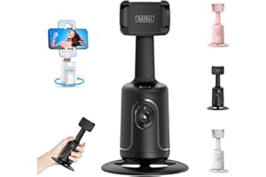 Smart AI Face Tracking Phone Tripod, 360° Panoramic Auto Face-Tracking with Gesture Control, Adjustable 2-in-1 Tripod & Selfi