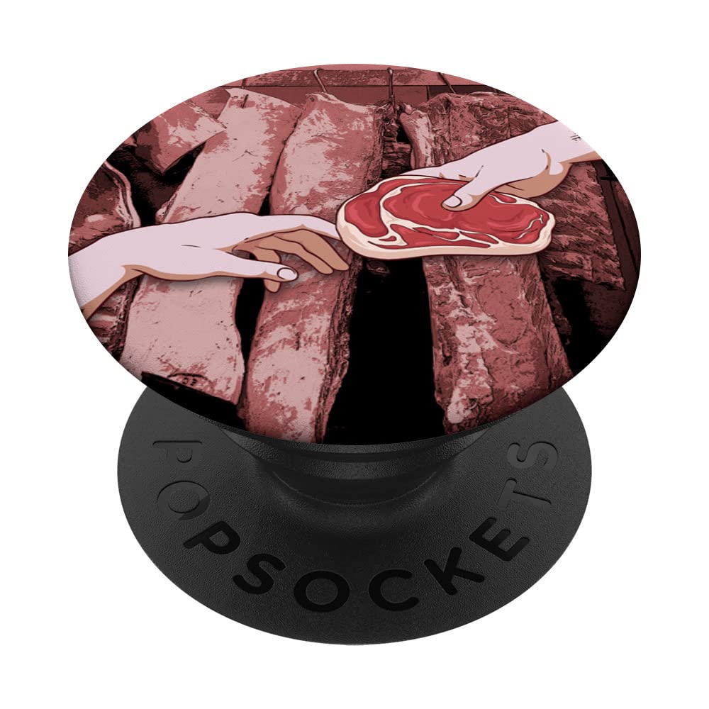 Meatcore Aesthetic Weirdcore Creation Of Adam Meat PopSockets Swappable PopGrip