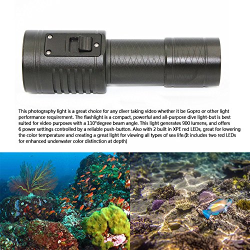 Scuba-Diving-Torch-Flashlight-KC-Fire-LED-Flashlight-Underwater-100M-Photography-Photo-Video