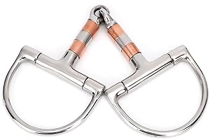 Stainless Steel Dee Bit Snaffle, 5in Horse Bits with Copper Roller French Link Eggbutt Snaffle D Ring Snaffle Bits for Horses