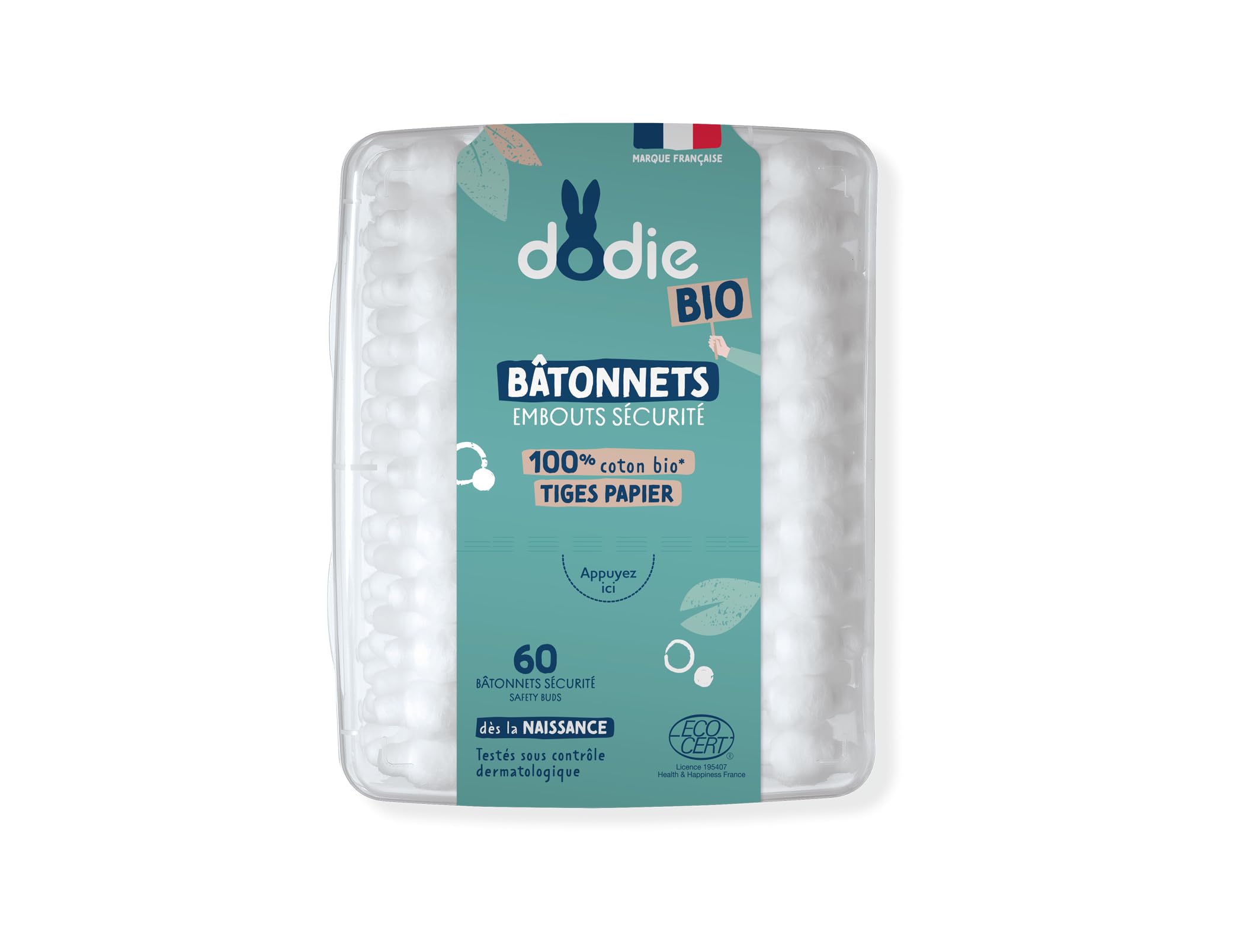 Dodie 60 Organic Baby Cotton Buds from Birth
