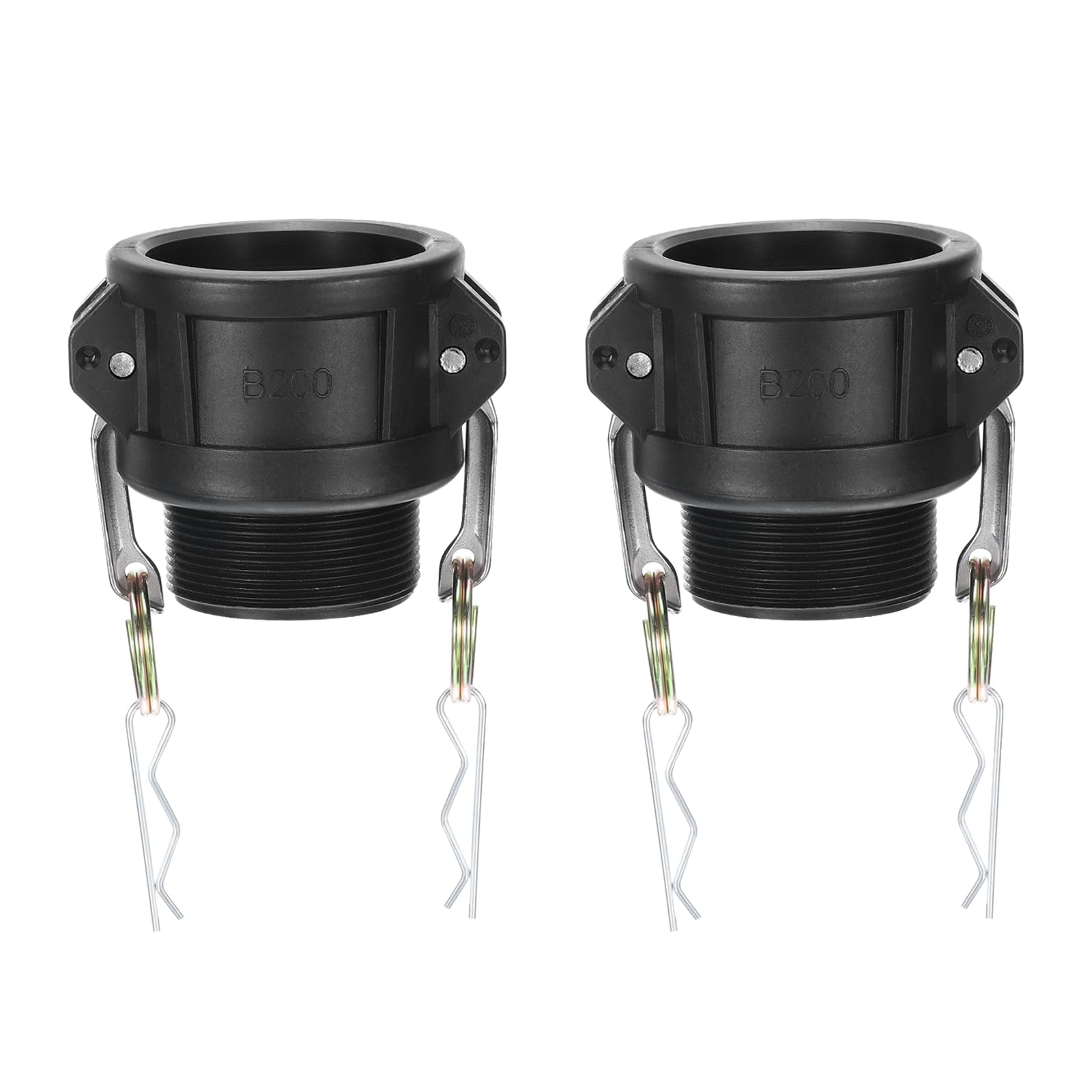 PATIKIL Poly Cam Lock Fittings, 2 Pcs 1" Part B Male Adapter x Female NPT Thread Cam Groove Hose Fittings Polypropylene Cam Lock Fittings, Black