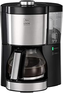 Melitta Look Perfection 1025-06 Filterkaffeemaschine mit Glaskanne, abnehmbaren Wassertank und Entkalkungsprogramm (schwarz), Kunststoff, 1.25 liters
