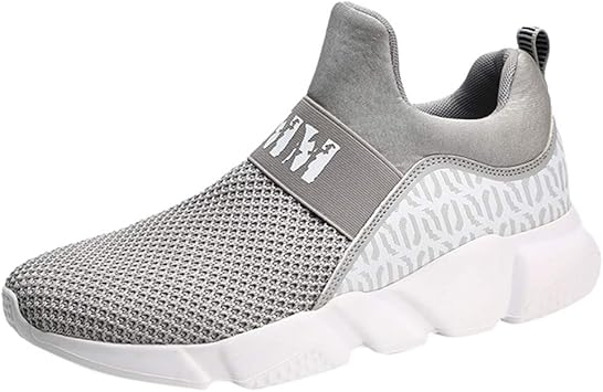 Amazon Co Jp メンズ 通気性スニーカー 快適 メンズ 夏 織物 通気性 スニーカー カジュアル 軽量 ファッション スリップオン スニーカー Us Men 9 0 グレイ スポーツ アウトドア