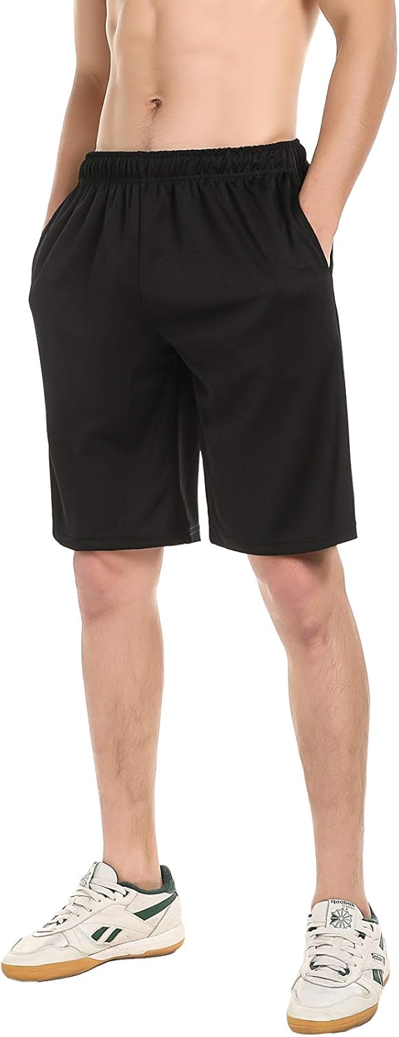 SAYFINE 2 Packs Men’s Atheletic Shorts, Black Mens Workout Sport Active Loose-Fit Shorts: Clothing