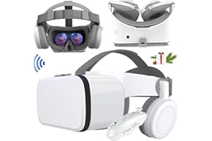 TSANGLIGHT VR Headset, Virtual Reality Headset w/Controller & Headphones for Kid Adult Play 3D Game Movie, Universal VR Set Glasses Goggle Bundle for PC Android Phone for iPhone 13 12 11 Pro X S R Max Samsung