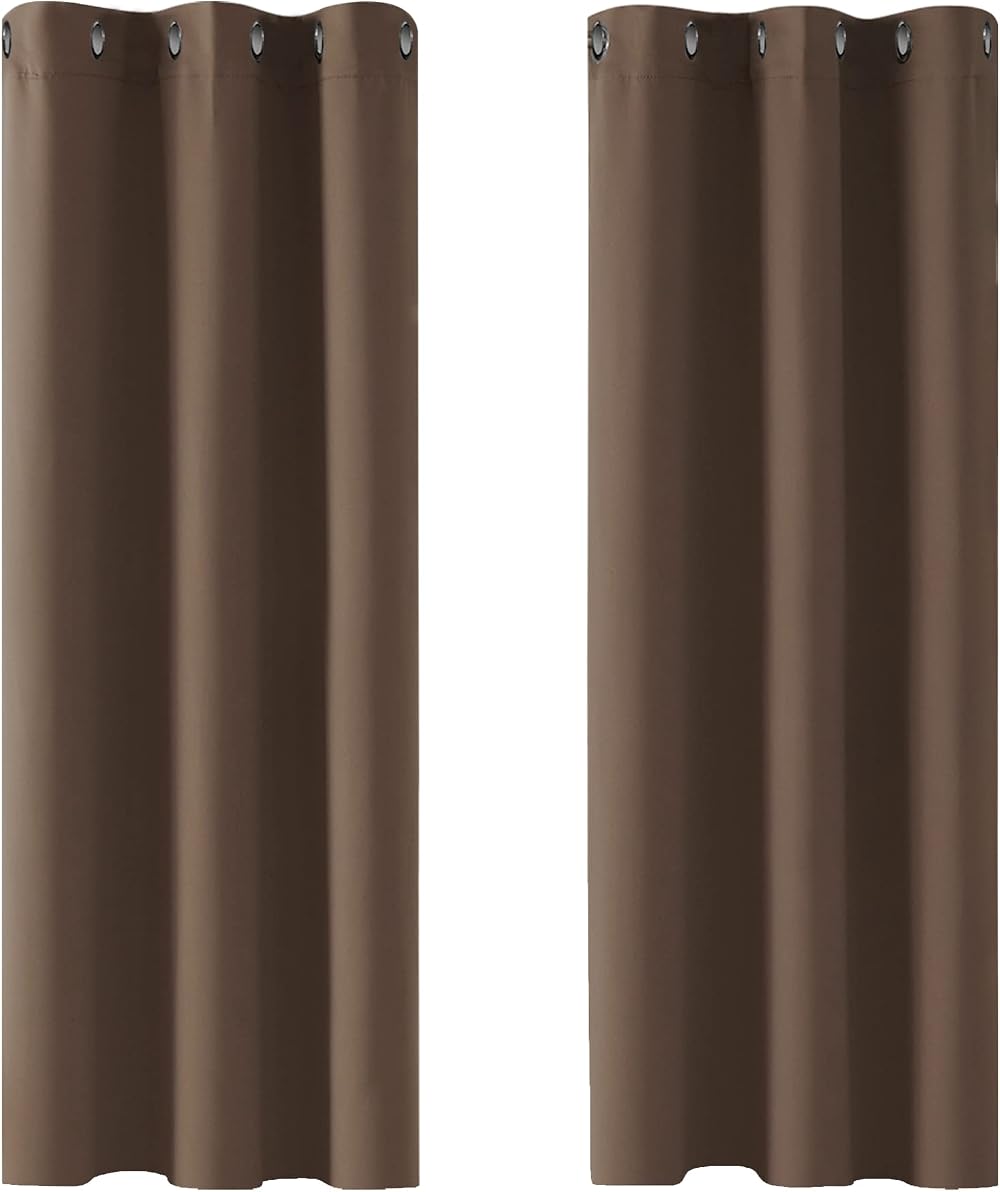 Deconovo Window Treatments Thermal Insulated Eyelet Curtains Blackout Bedroom