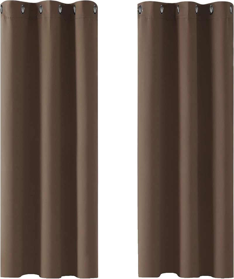 Deconovo Window Treatments Thermal Insulated Eyelet Curtains Blackout Bedroom