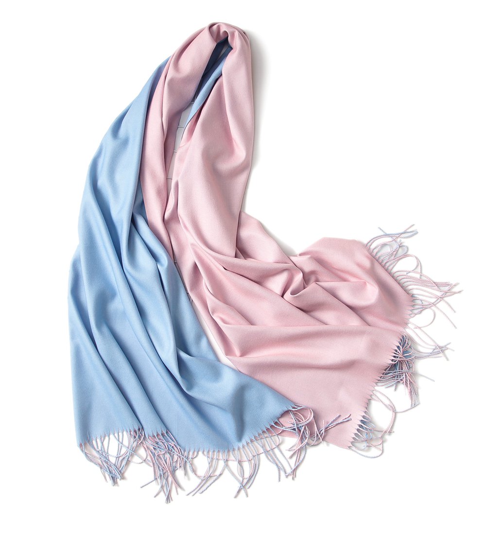 Cashmere Feel Winter Scarf Blanket for Women 2 Tone Warm Shawls and Wraps Oversized Soft Pashmina (SMYR01)