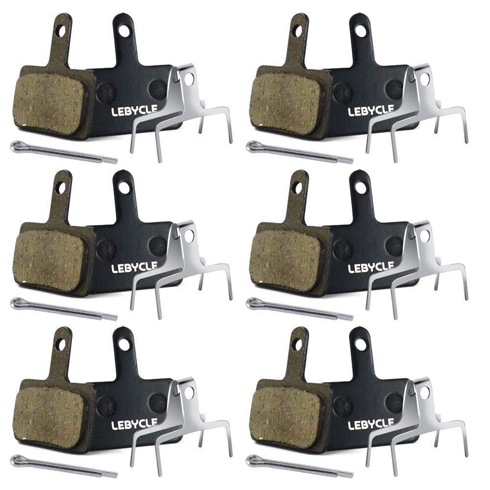 6 Pairs Bike Brake Pads, Resin Disc Bicycle Brake Pads, Semi Metallic Brake Pads Bike for Shimano M515 M525 C501 C601 M415 M485 M465 M475 M495 M445 M446 M375 M 395 M355 (metal)