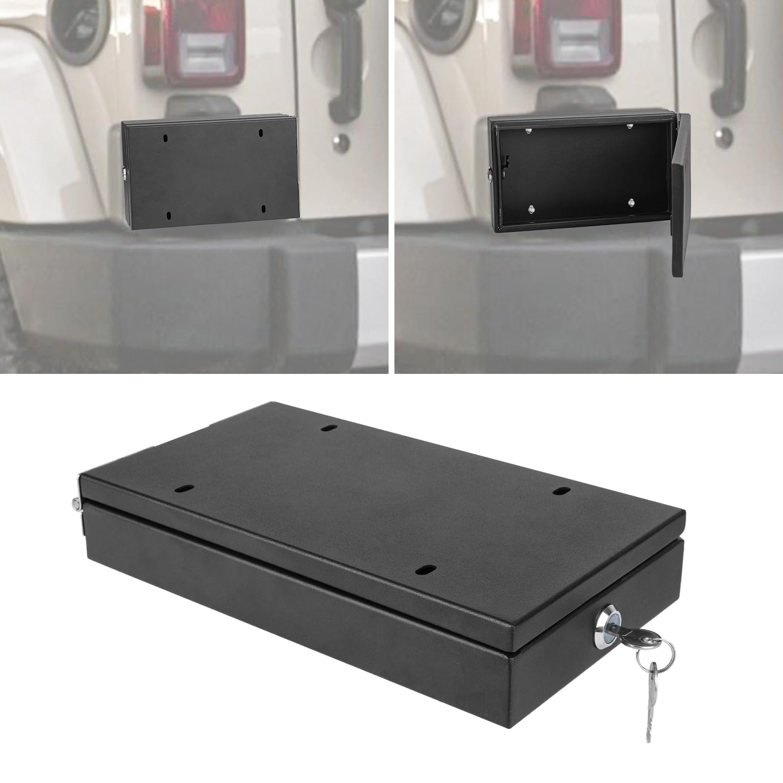 Photo 1 of 1 Pack Universal License Plate Holder Fits Most US Cars,Metal License Plate Box with Password Lock for Storage Accessory