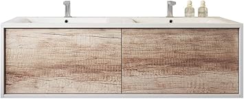 Badezimmer Badmöbel Hawaii 120 cm Nature Wood - Unterschrank Schrank