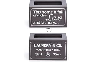 GIRVEM Dryer Sheet Holder for Laundry Room Decor, Dryer Sheets Dispenser Fabric Softener Dispensing Container 2 Side