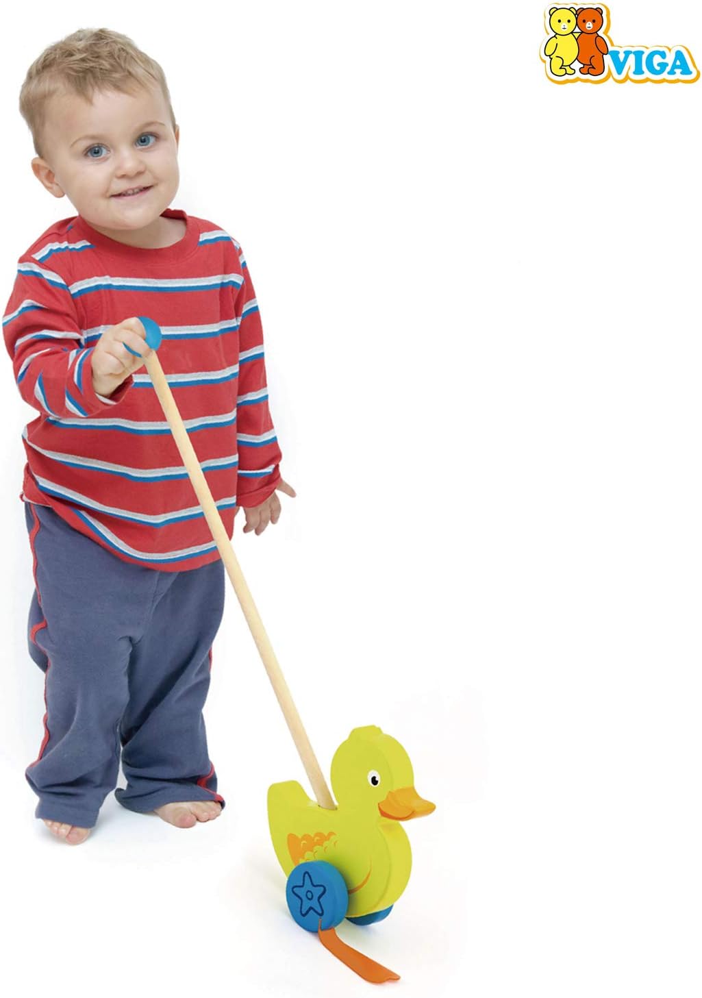 Viga Toys - 50961 - Push Toy - Duck, Multicolor - Image 5